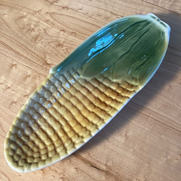Vintage Cardinal Pottery Corn on The Cob Dish Retro Summer Picnic - Picture 1 of 3